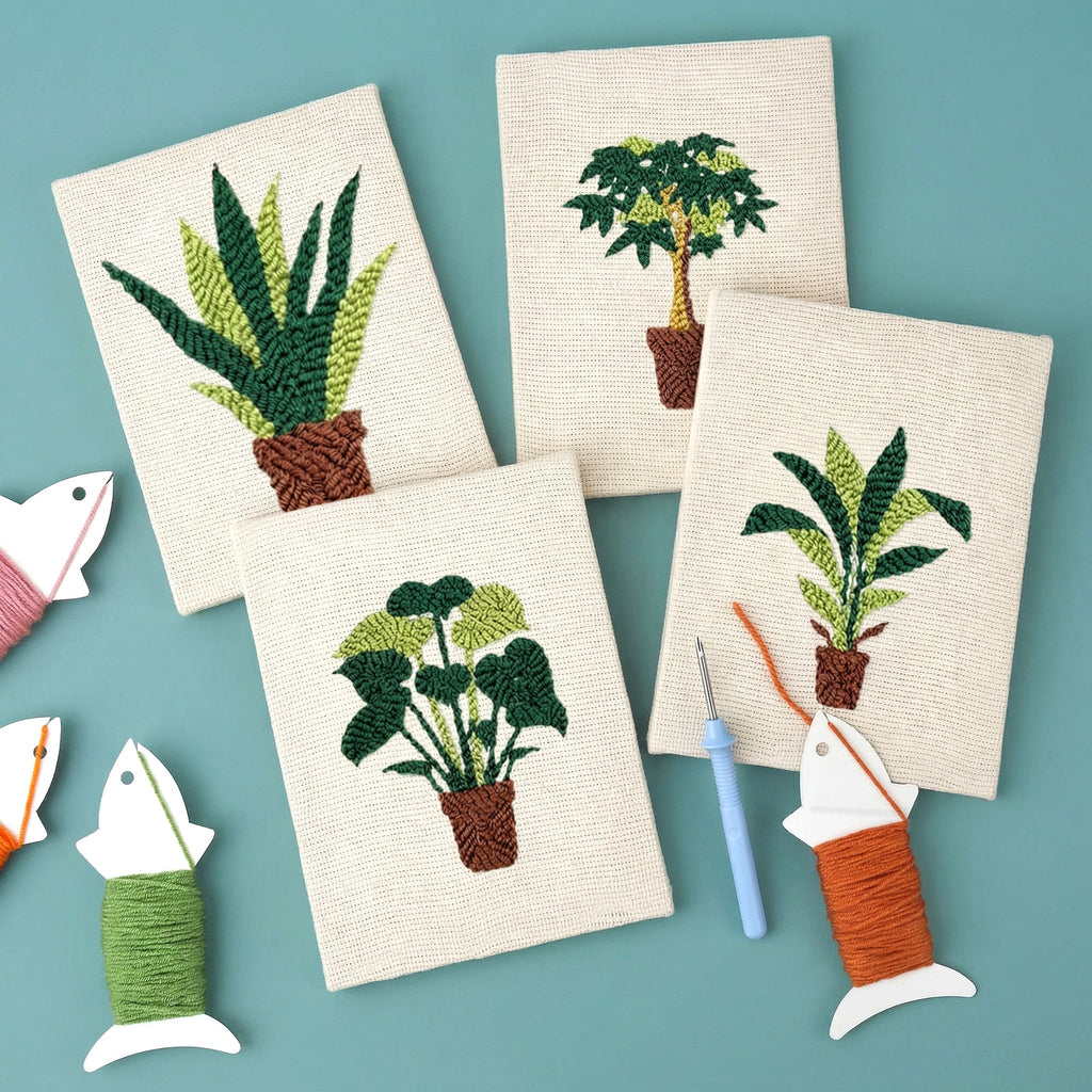 Coffret punch needle 4 pièces Serene Foliage