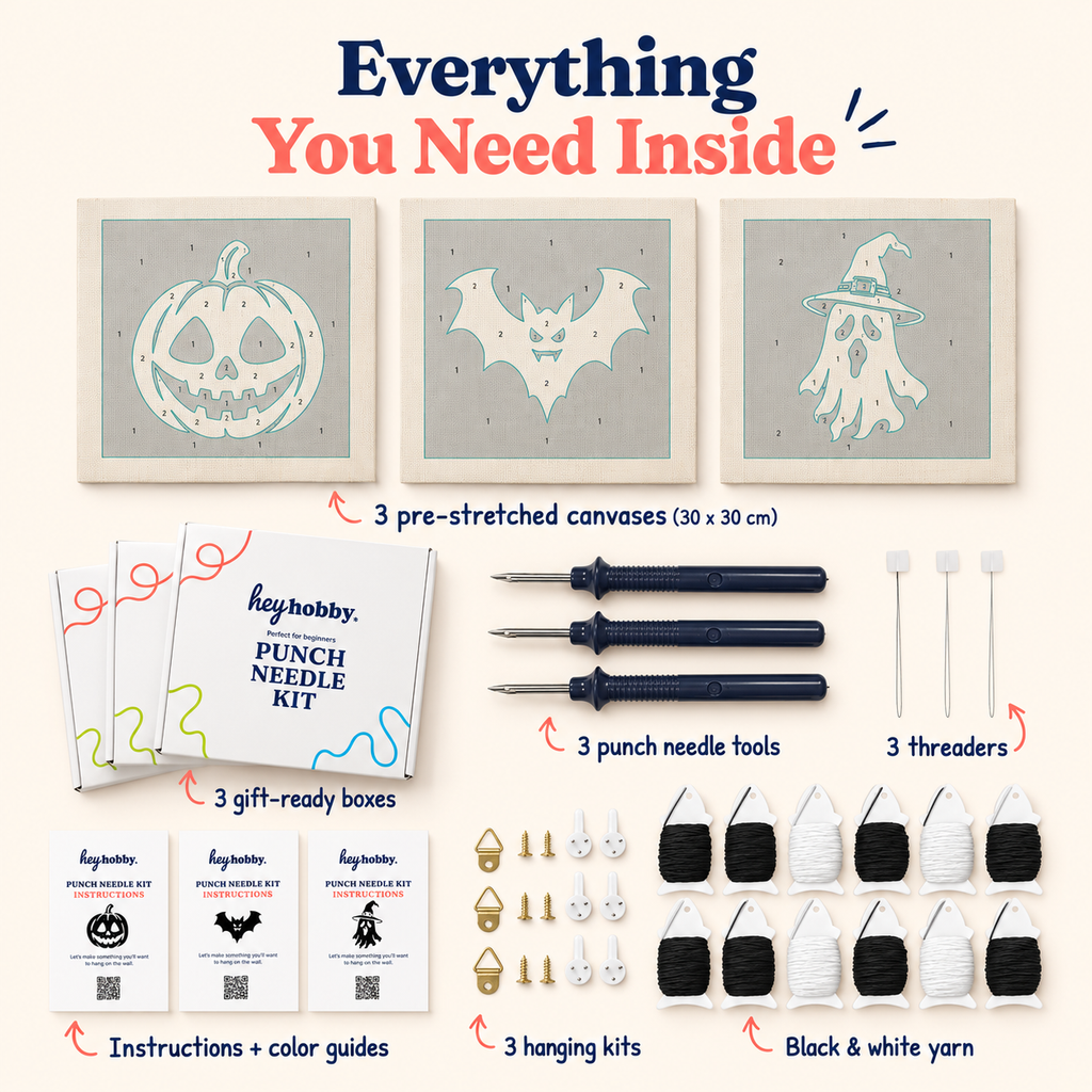 Coffret punch needle Trio Nuit noire