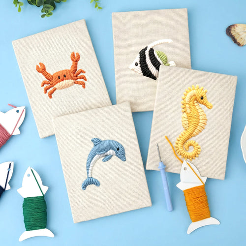 Coffret punch needle 4 pièces Ocean Friends