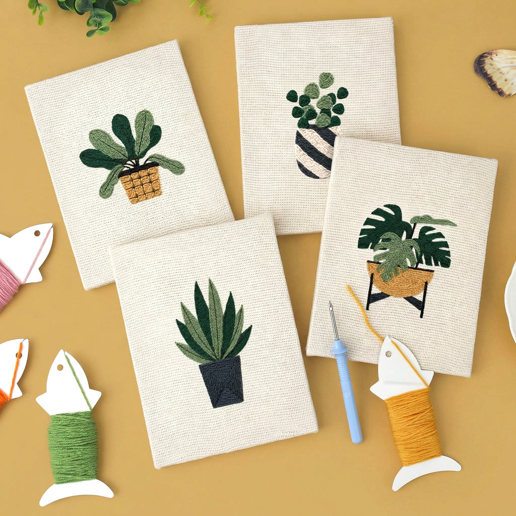 Coffret punch needle 4 pièces Plant Harmony