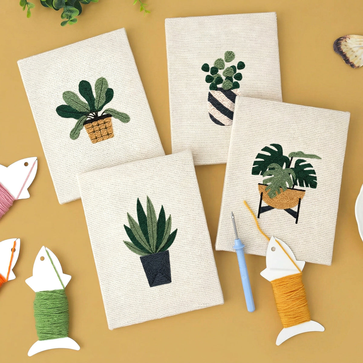 Coffret punch needle 4 pièces Plant Harmony