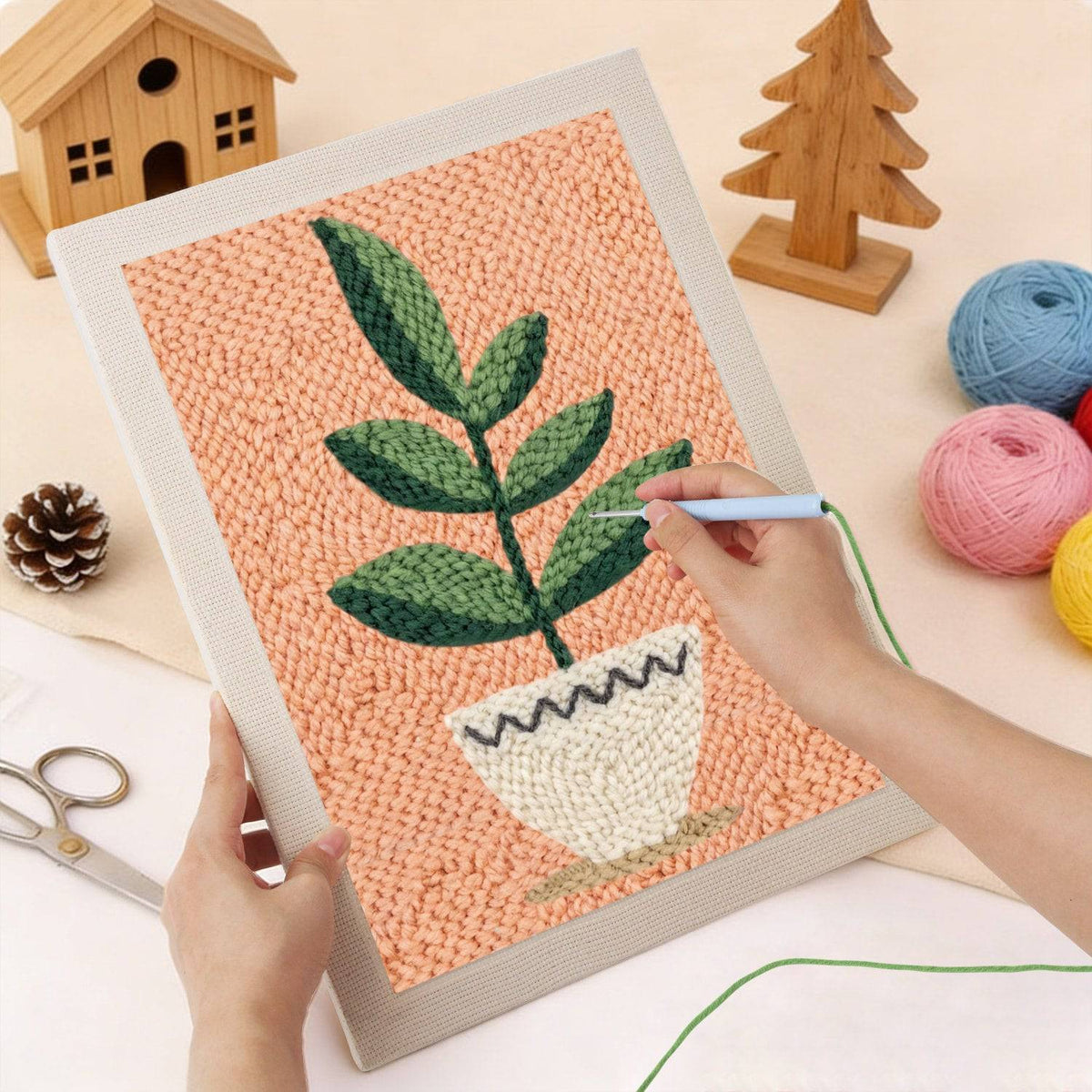 Kit punch needle Calm Leaves