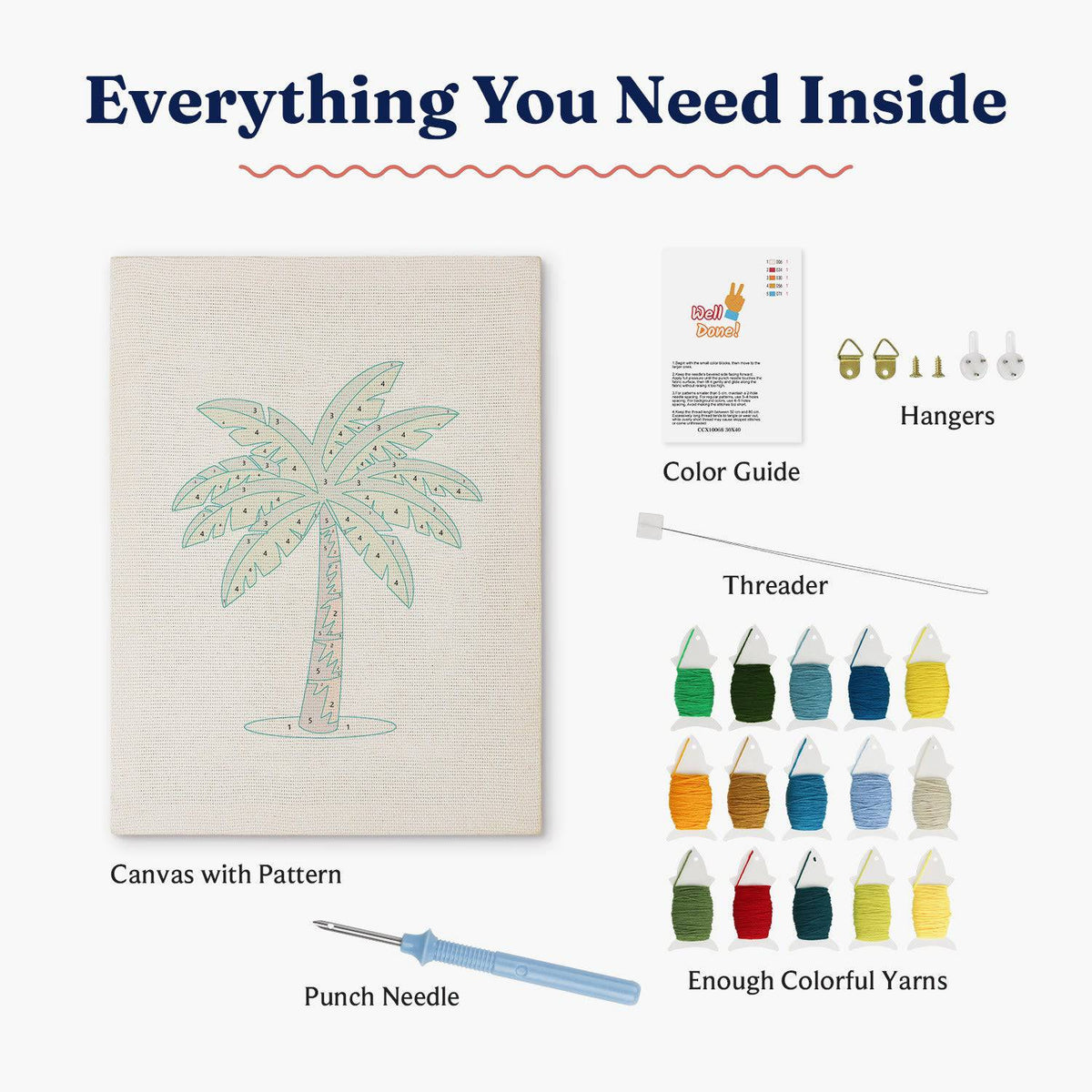 Kit punch needle Palm Serenity