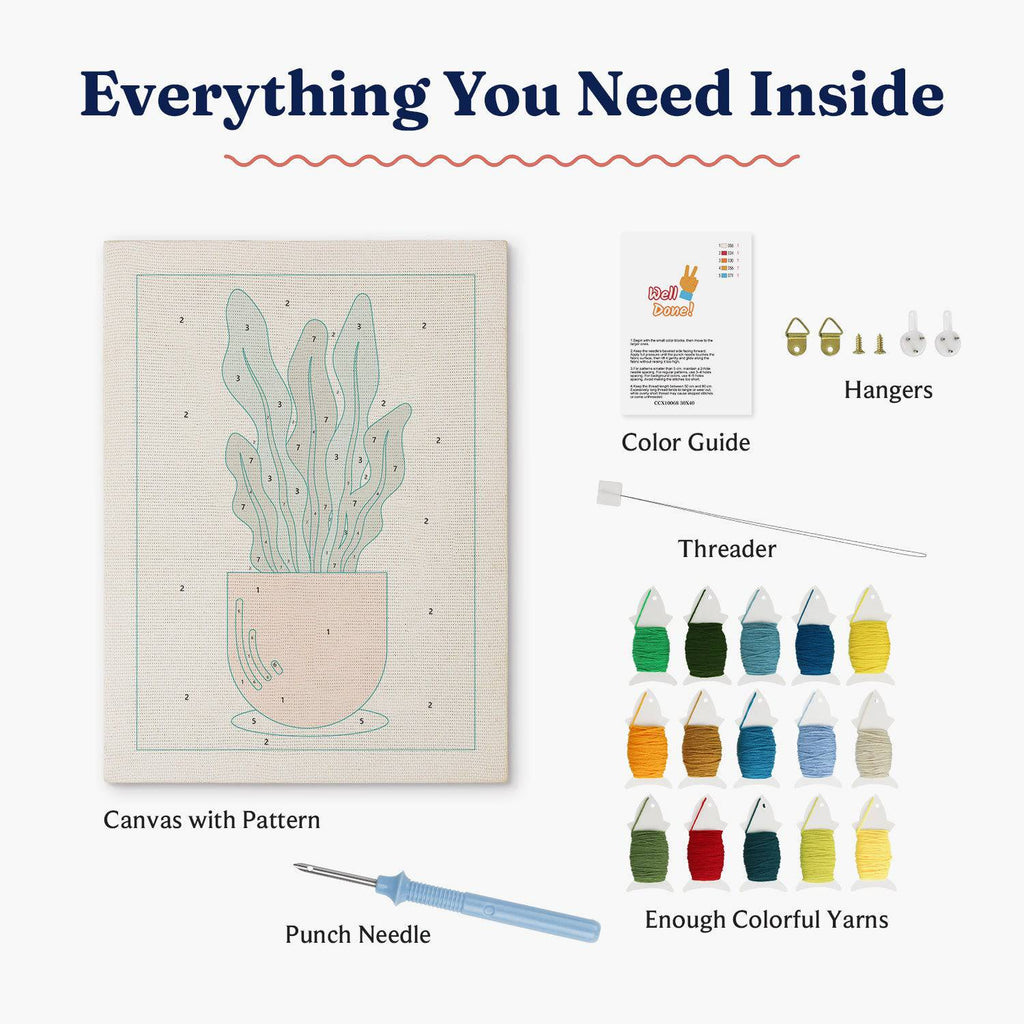 Kit punch needle Tranquil Leaf
