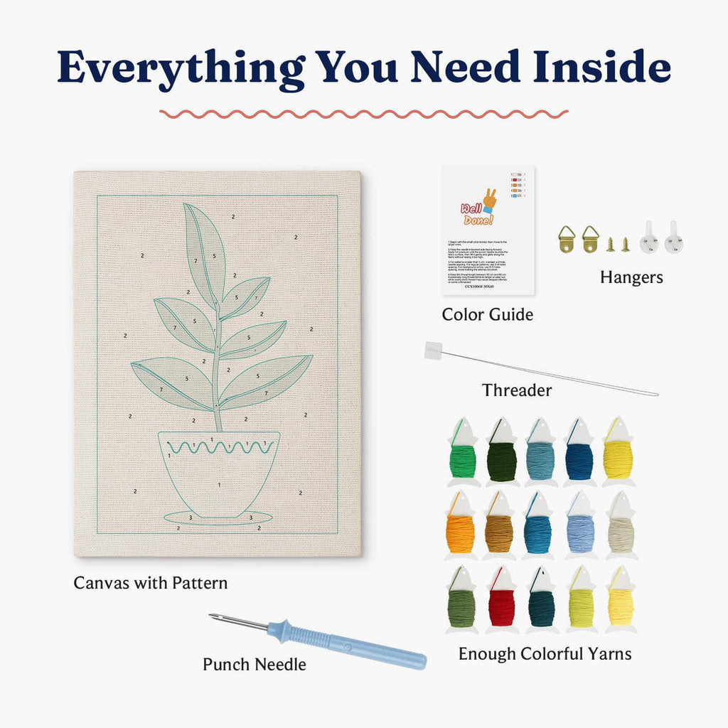 Kit punch needle Calm Leaves