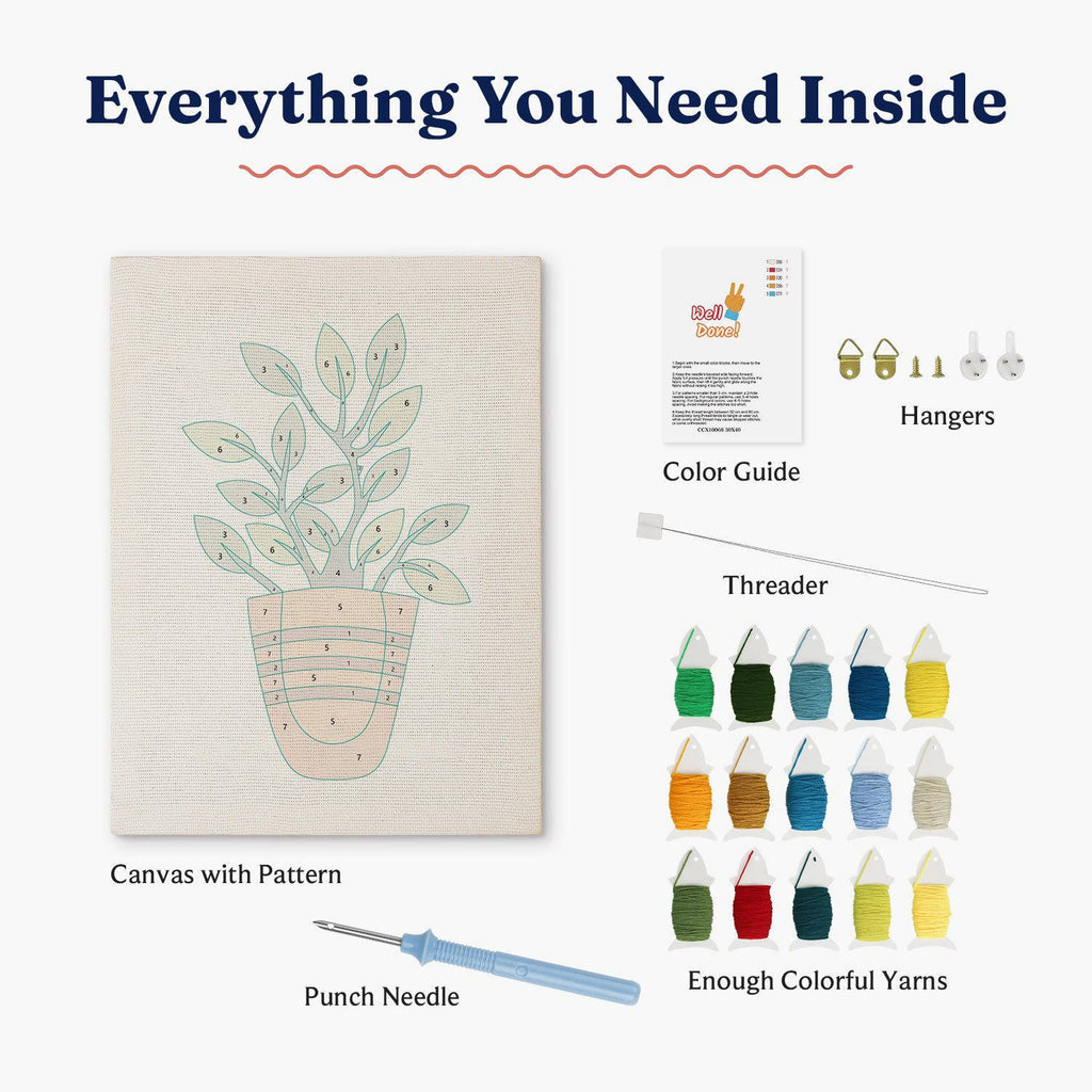 Kit punch needle Serene Leaf