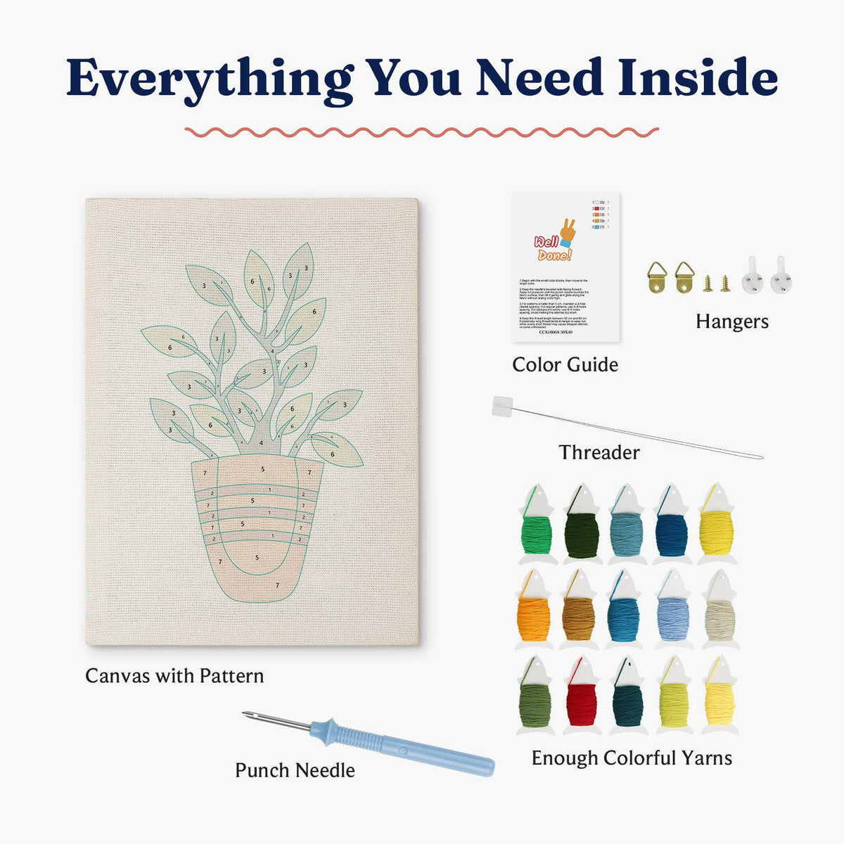 Kit punch needle Serene Leaf