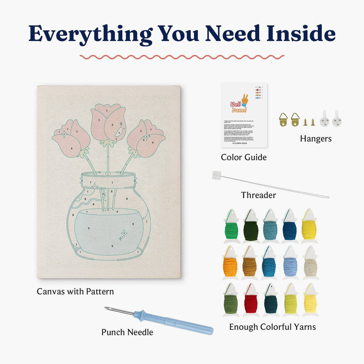 Kit punch needle Tulip Trio