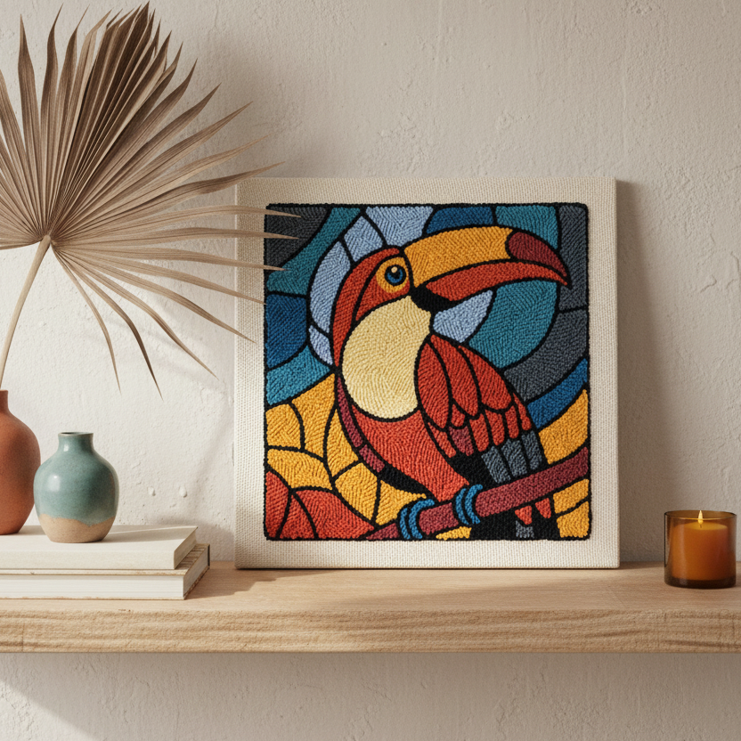 Kit punch needle Stained Toucan
