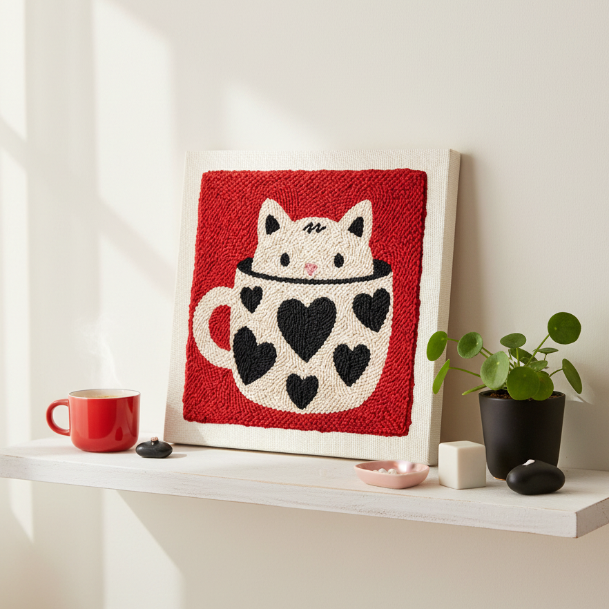Kit punch needle Kitty Cup