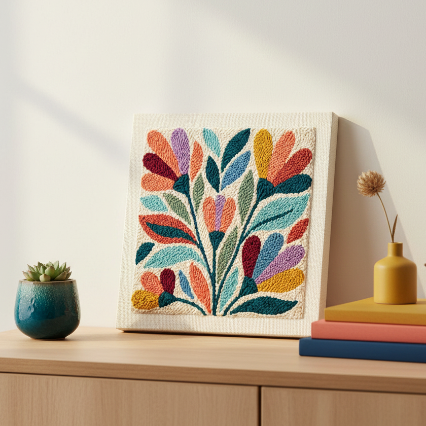 Kit punch needle Folk Bloom