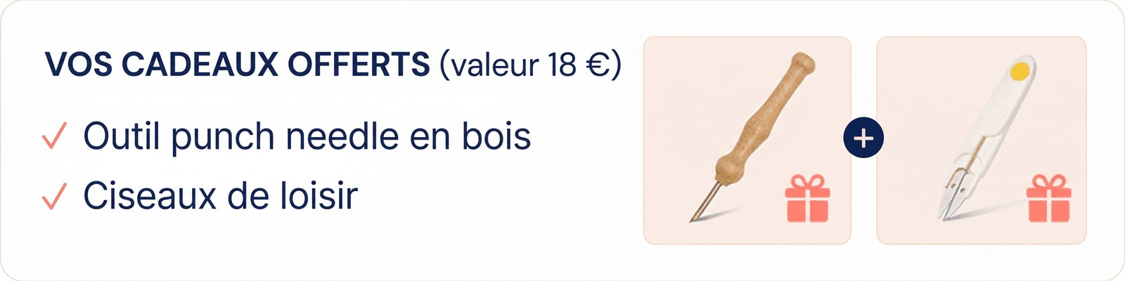 Vos cadeaux offerts : outil punch needle en bois et ciseaux