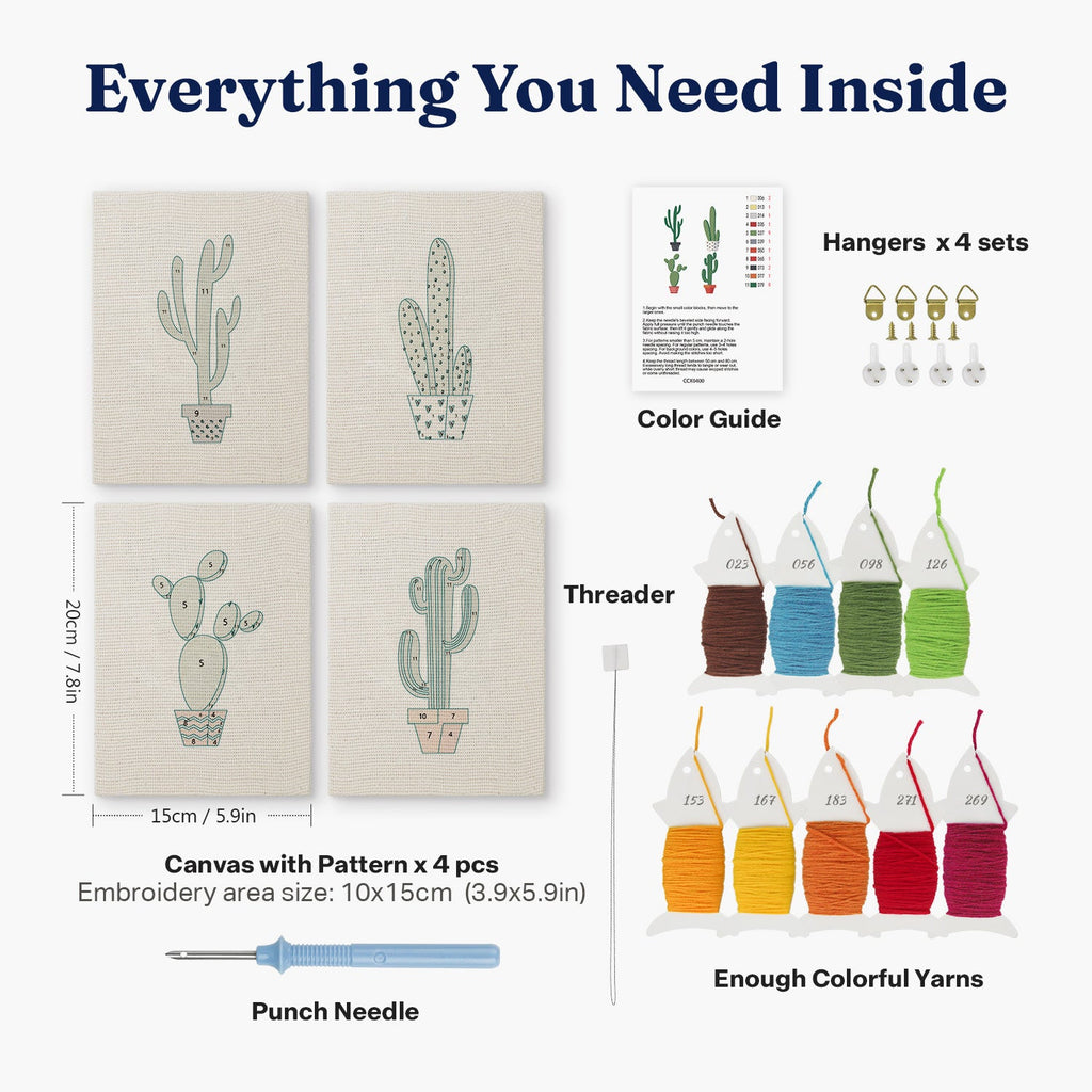 Coffret punch needle 4 pièces Desert Delight