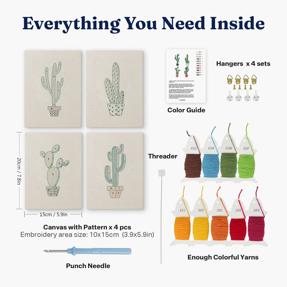 Coffret punch needle 4 pièces Desert Delight
