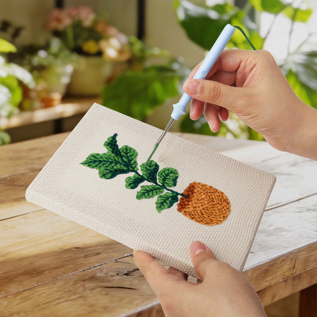 Coffret punch needle 4 pièces Earthy Greens