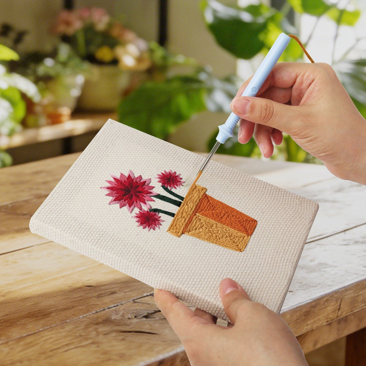 Coffret punch needle 4 pièces Floral Serenity