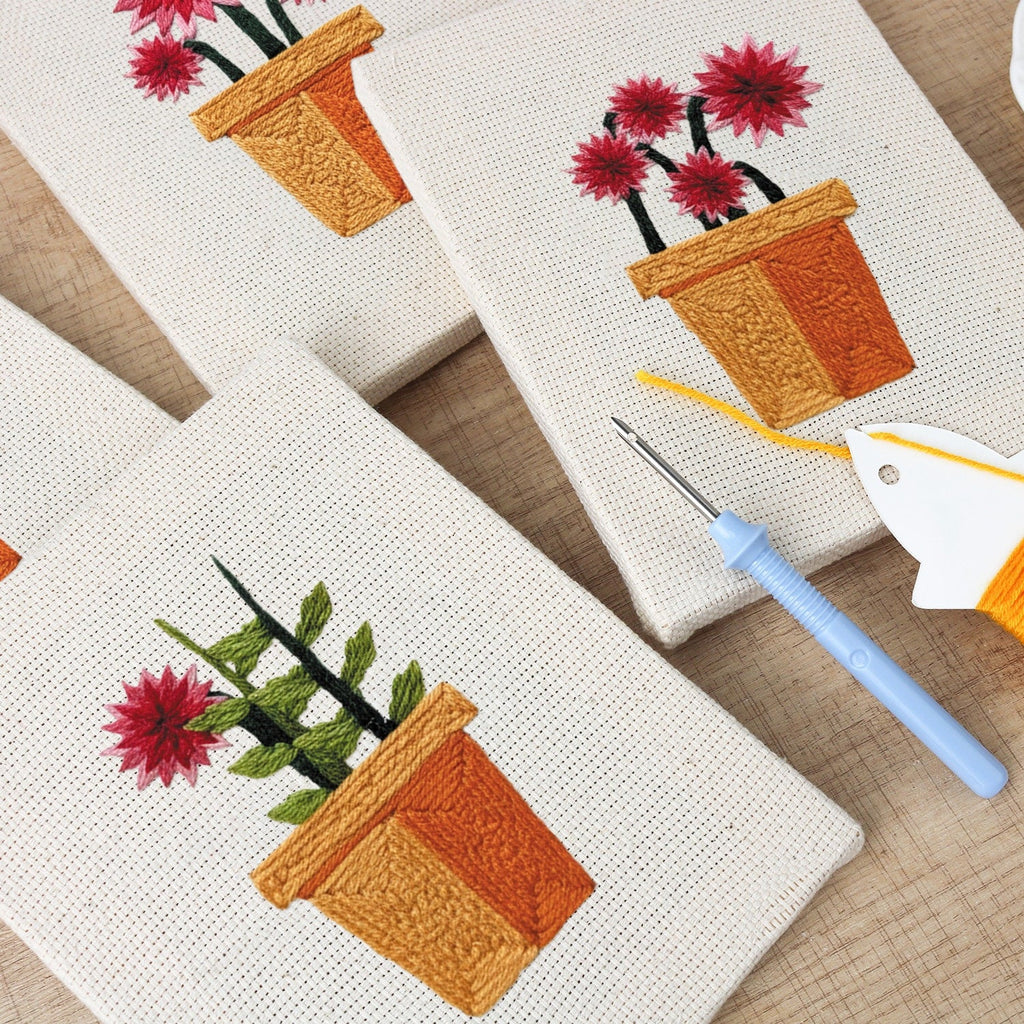 Coffret punch needle 4 pièces Floral Serenity