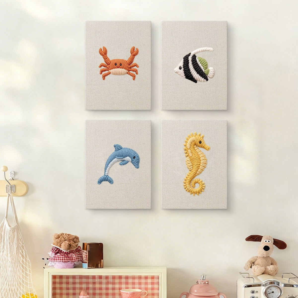 Coffret punch needle 4 pièces Ocean Friends