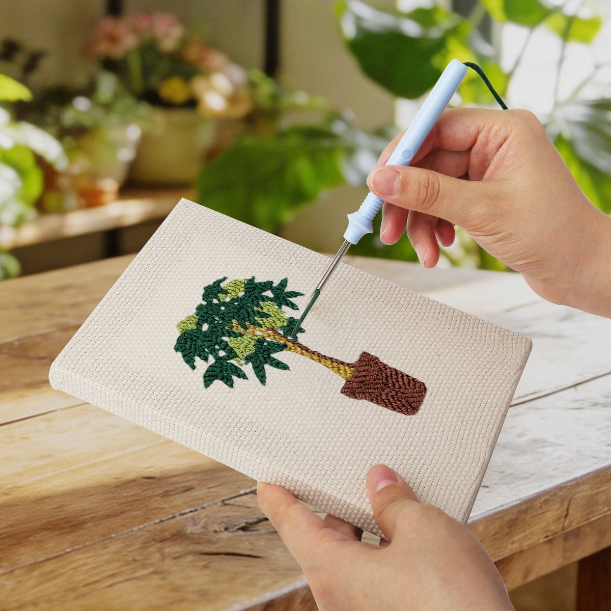 Coffret punch needle 4 pièces Serene Foliage