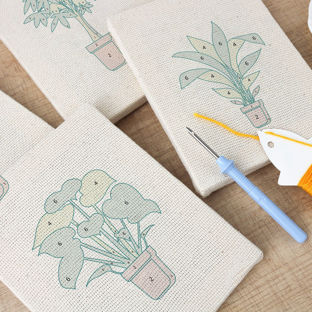Coffret punch needle 4 pièces Serene Foliage