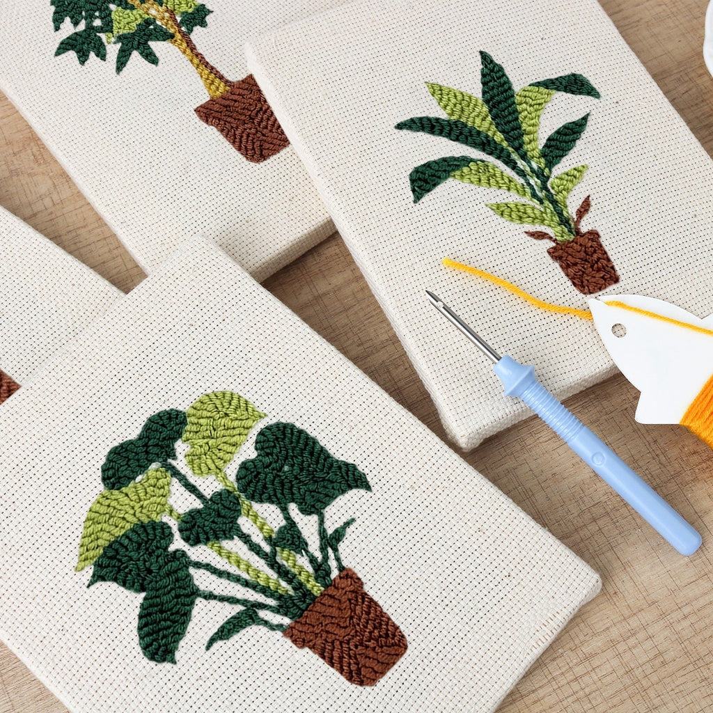 Coffret punch needle 4 pièces Serene Foliage