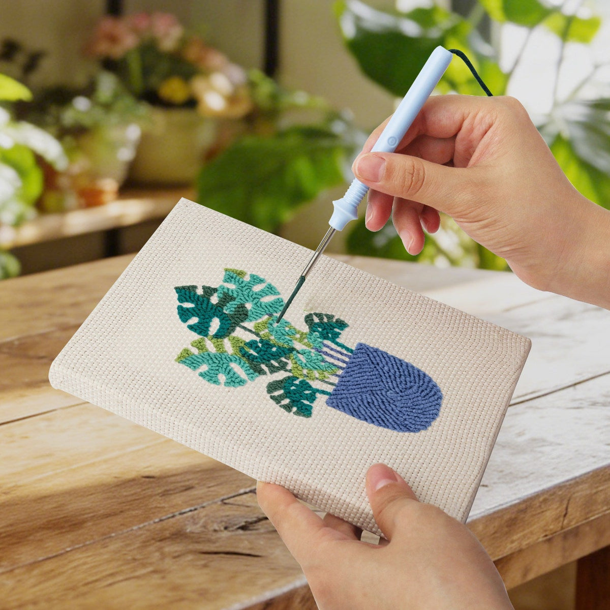 Coffret punch needle 4 pièces Tranquil Greens