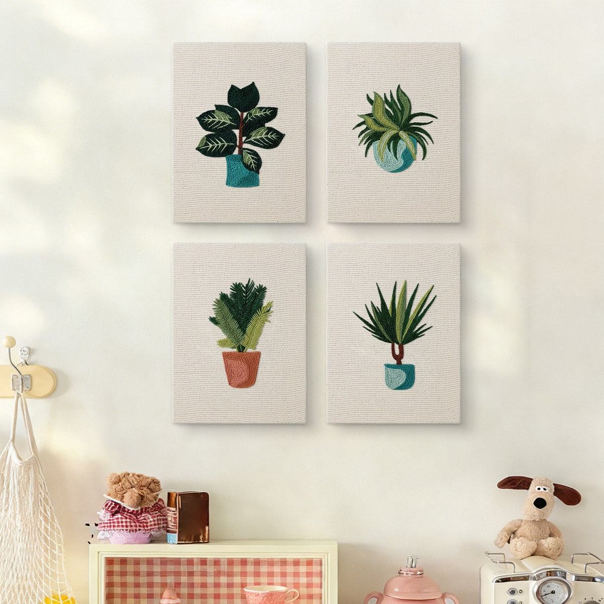 Coffret punch needle 4 pièces Tranquil Plants