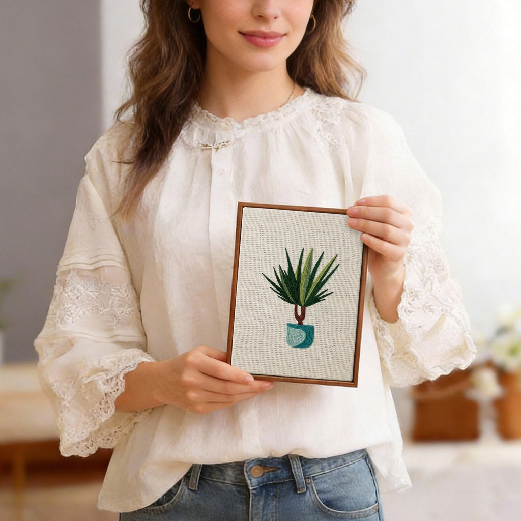 Coffret punch needle 4 pièces Tranquil Plants