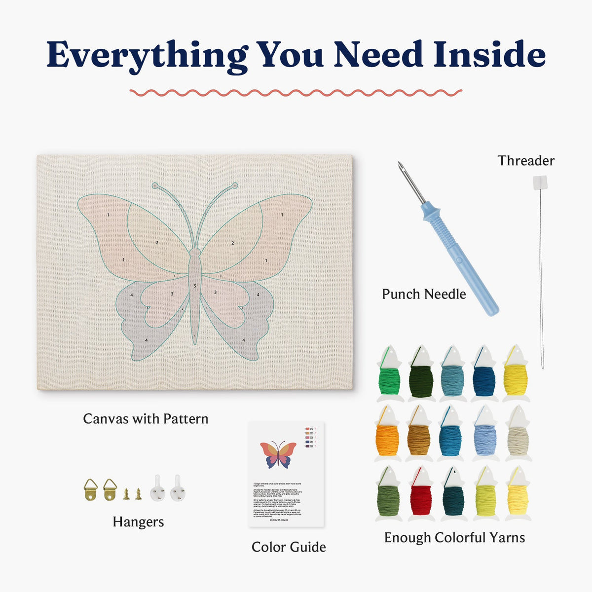 Kit punch needle Butterfly Whimsy