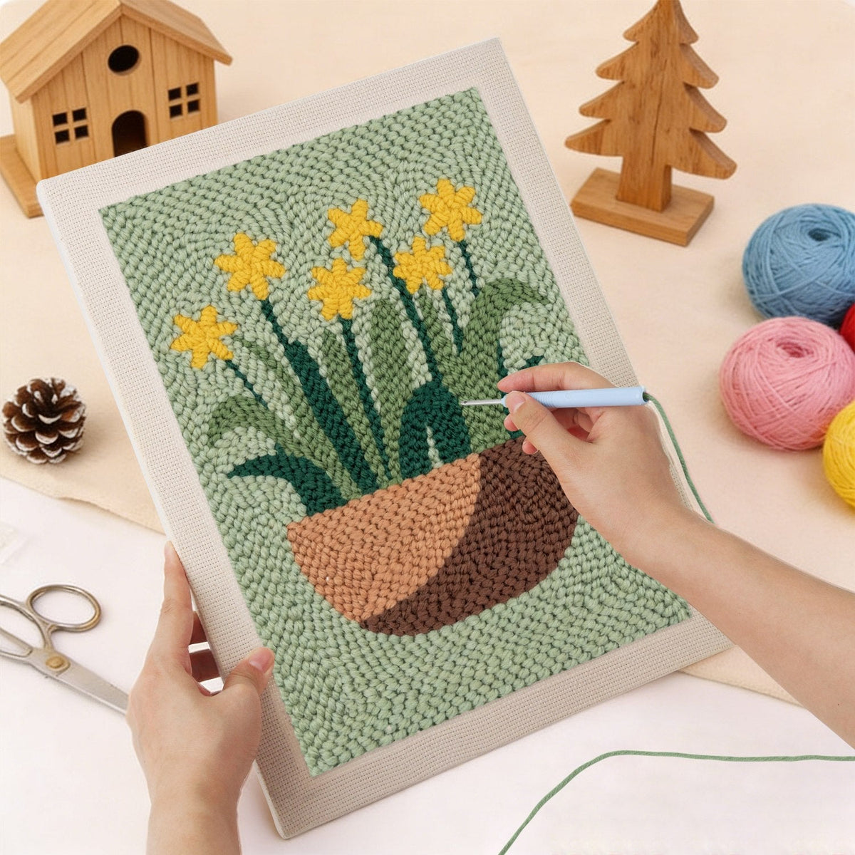 Kit punch needle Spring Daffodils