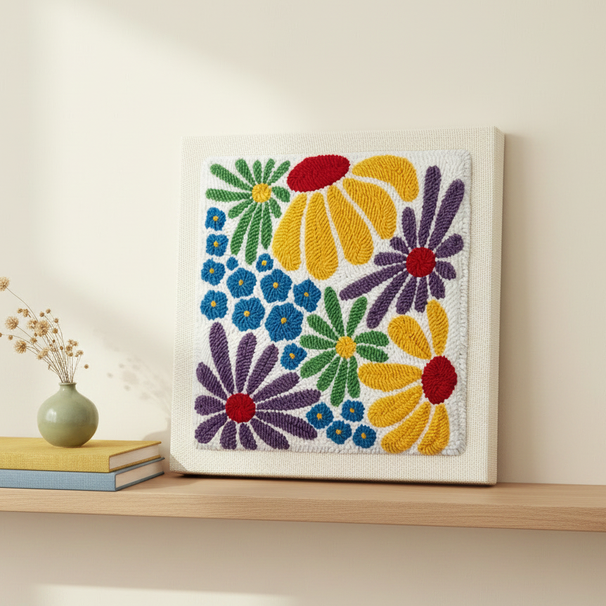 Kit punch needle Flower Power