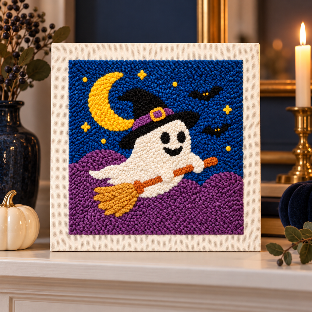 Kit punch needle Broom Ghost