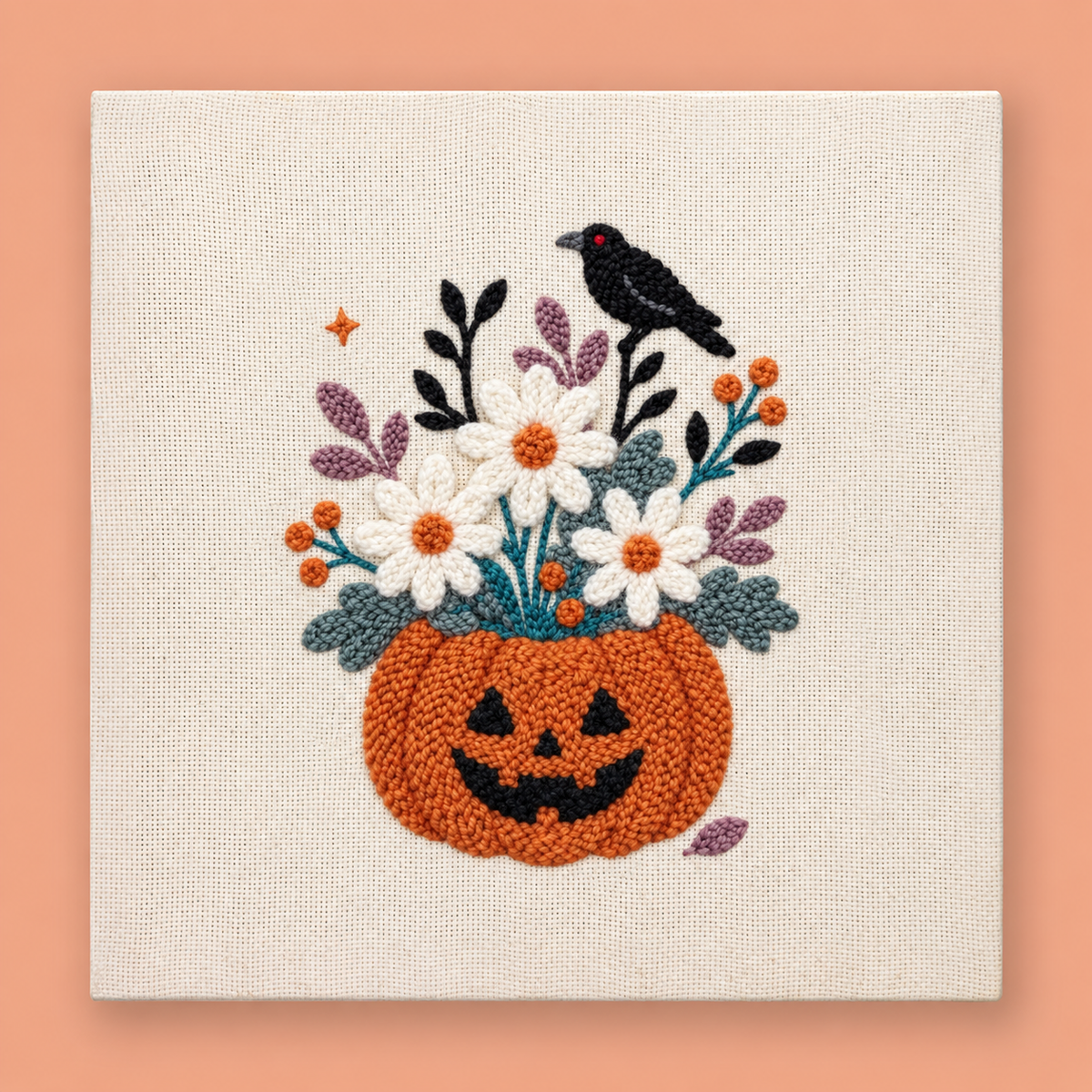 Kit punch needle Crow Pumpkin