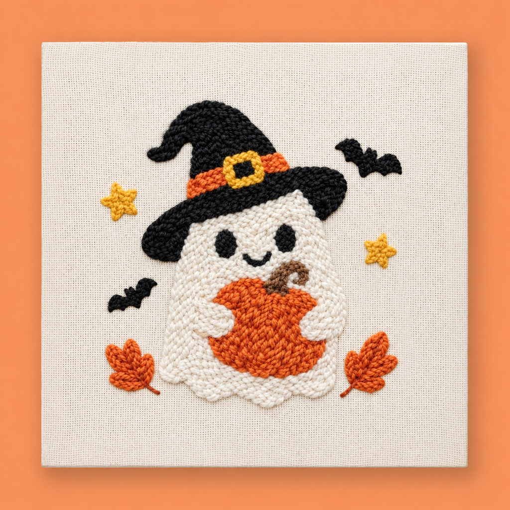 Kit punch needle Ghost Pumpkin