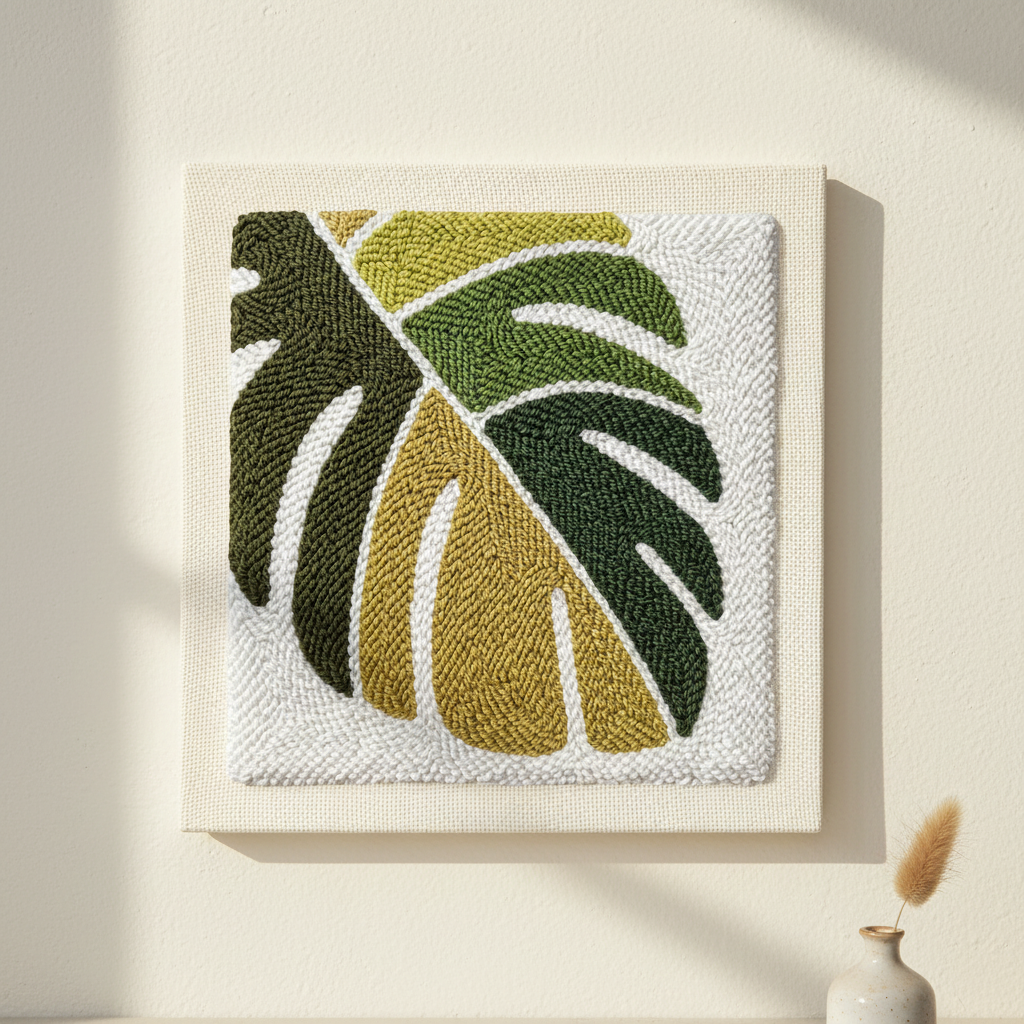 Kit punch needle Monstera Magic