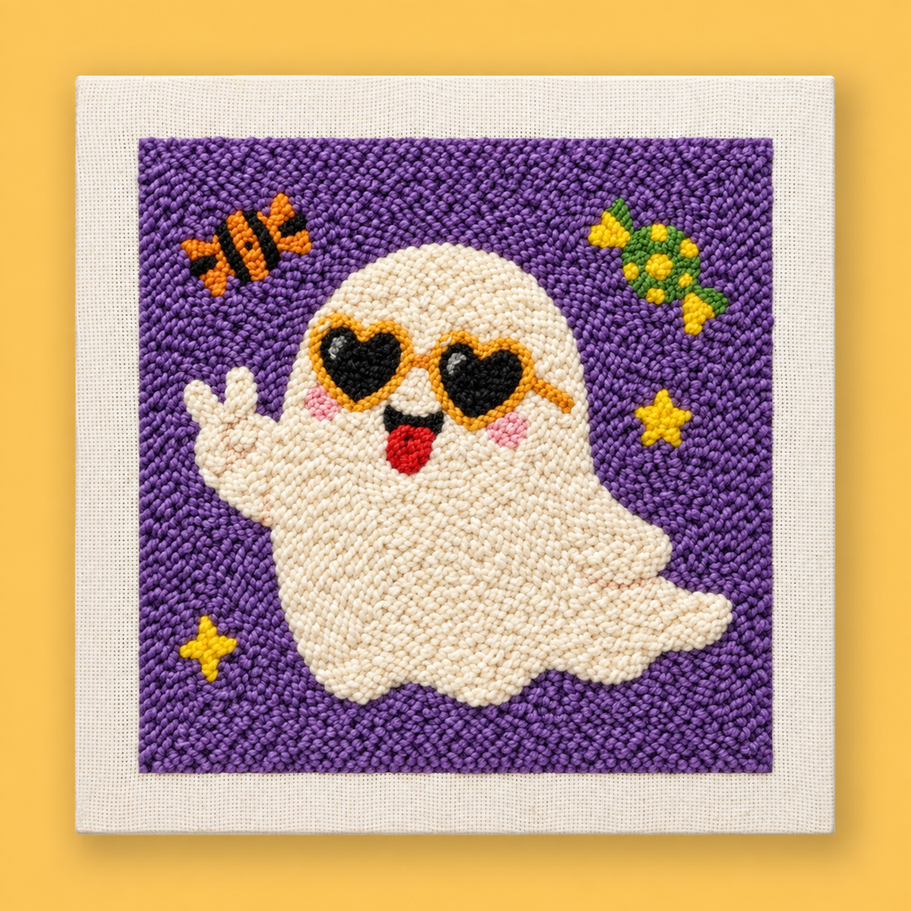 Kit punch needle Groovy Ghost