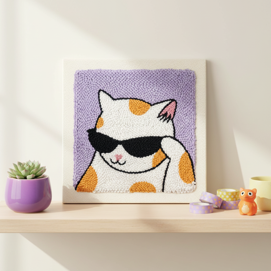 Kit punch needle Cool Cat