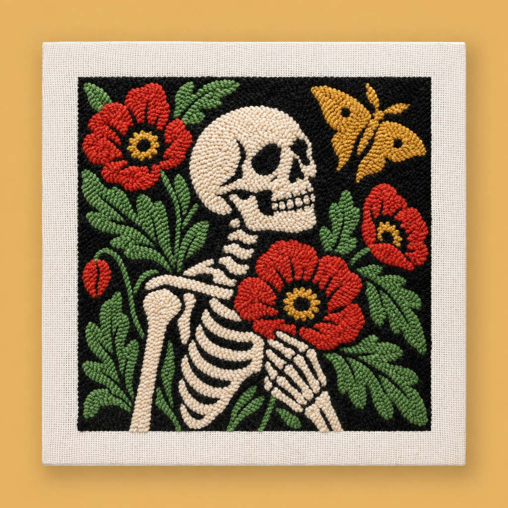 Kit punch needle Poppy Bones